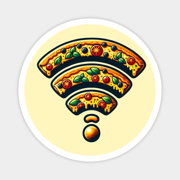 Pizza and Wifi, Funny Pizza Lover Magnet by logiamerch